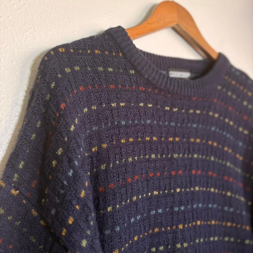 Vintage 90s JANTZEN‎ Men's XL 3D Knit Sweater Grandpacore Chunky Gorpcore